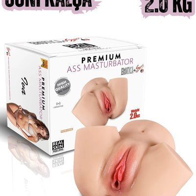Gerçekçi Boyutta Kalça Mastürbatör Cinsel Oyuncak Çift Girişli Titreşimli Anal Vajina 2 Kg
