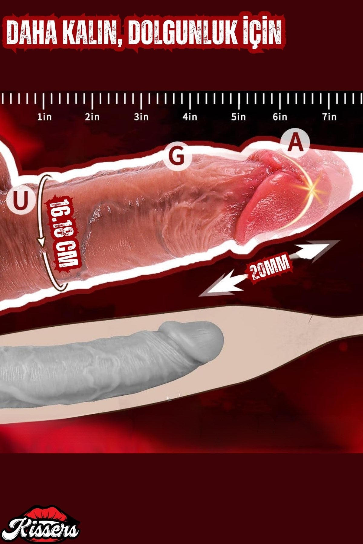 Ultra Yumuşak Dokulu İleri Geri Hareketli Isıtmalı Titreşimli Kalın Dildo Penis Vibratör 22 Cm