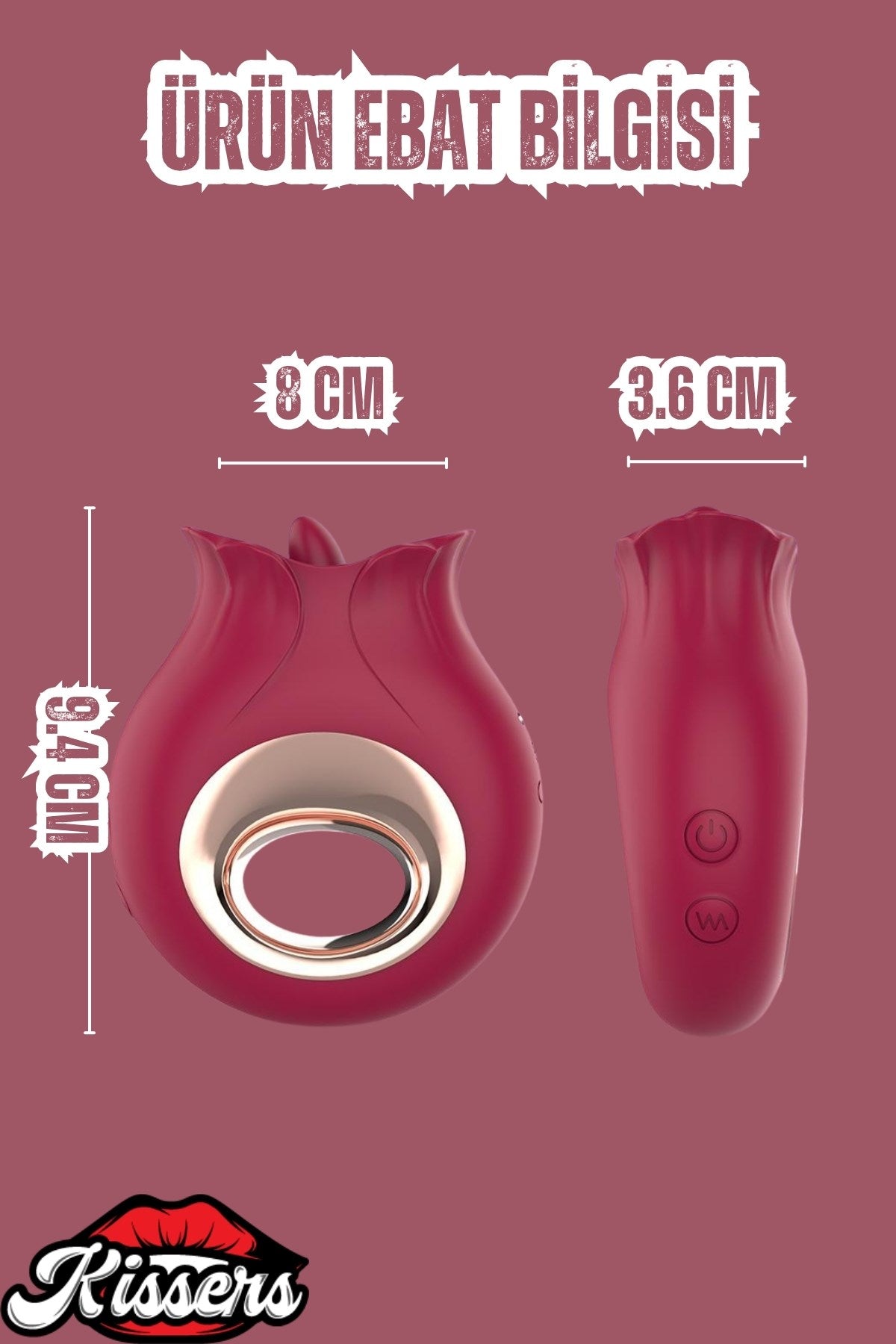 Cinsel Oyuncak Klitoris ve Meme Ucu Uyarılcılı Güçlü Titreşimli Dil Darbeli Vibratör 9.4 Cm