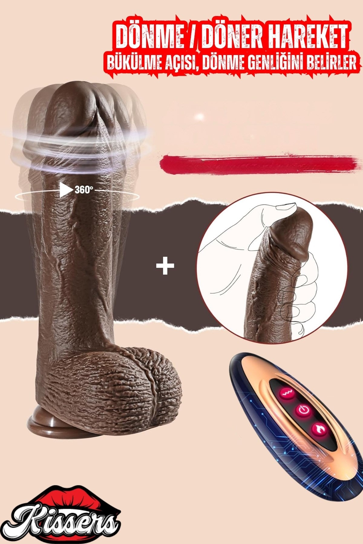 Uzaktan Kumandalı İleri Geri Hareketli Isıtmalı Titreşimli Ultra Realistik Dildo Penis 25 Cm