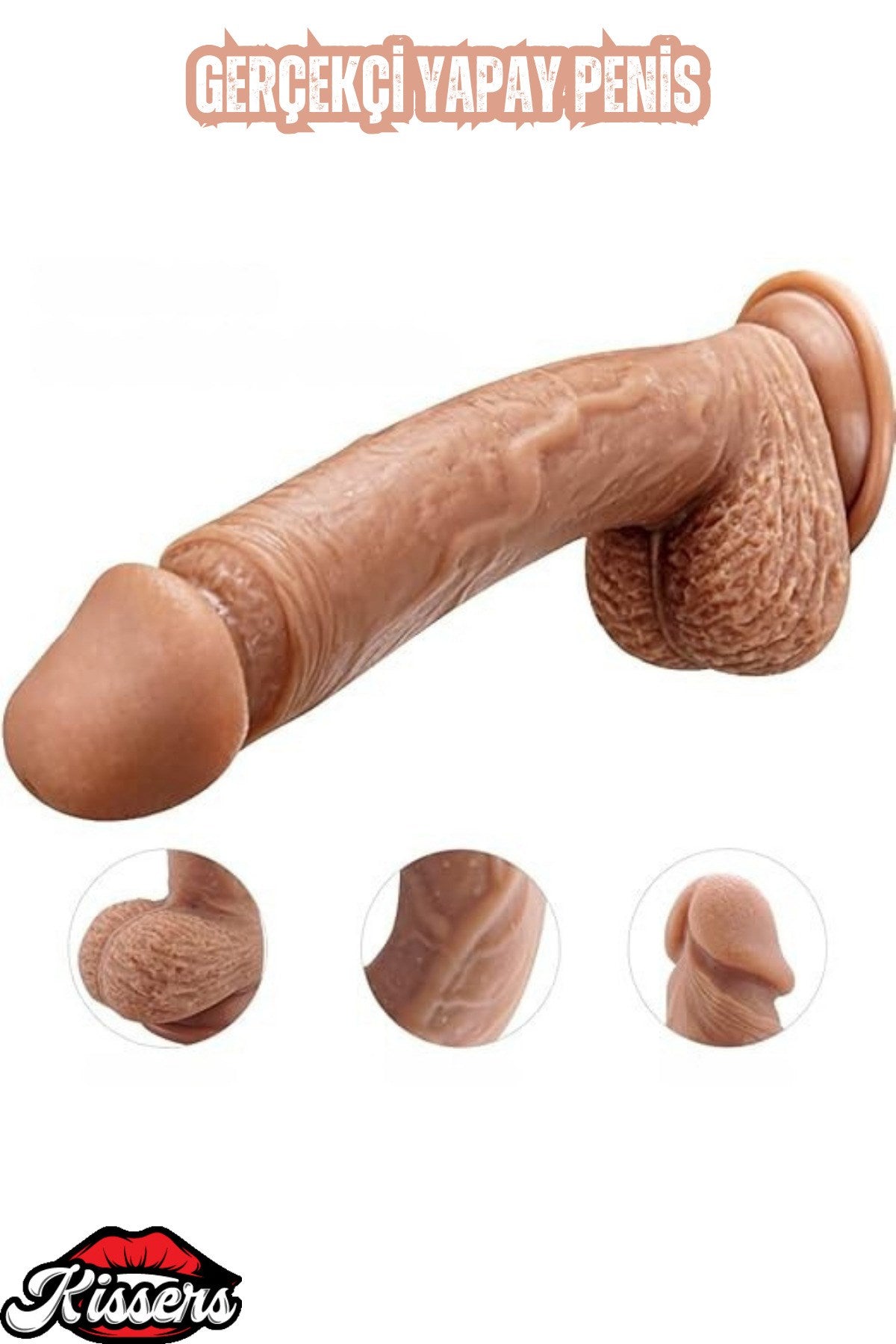 Ultra Gerçekçi Ten Rengi Realistik Belden Bağlamalı Damarlı Dildo Penis 22 Cm