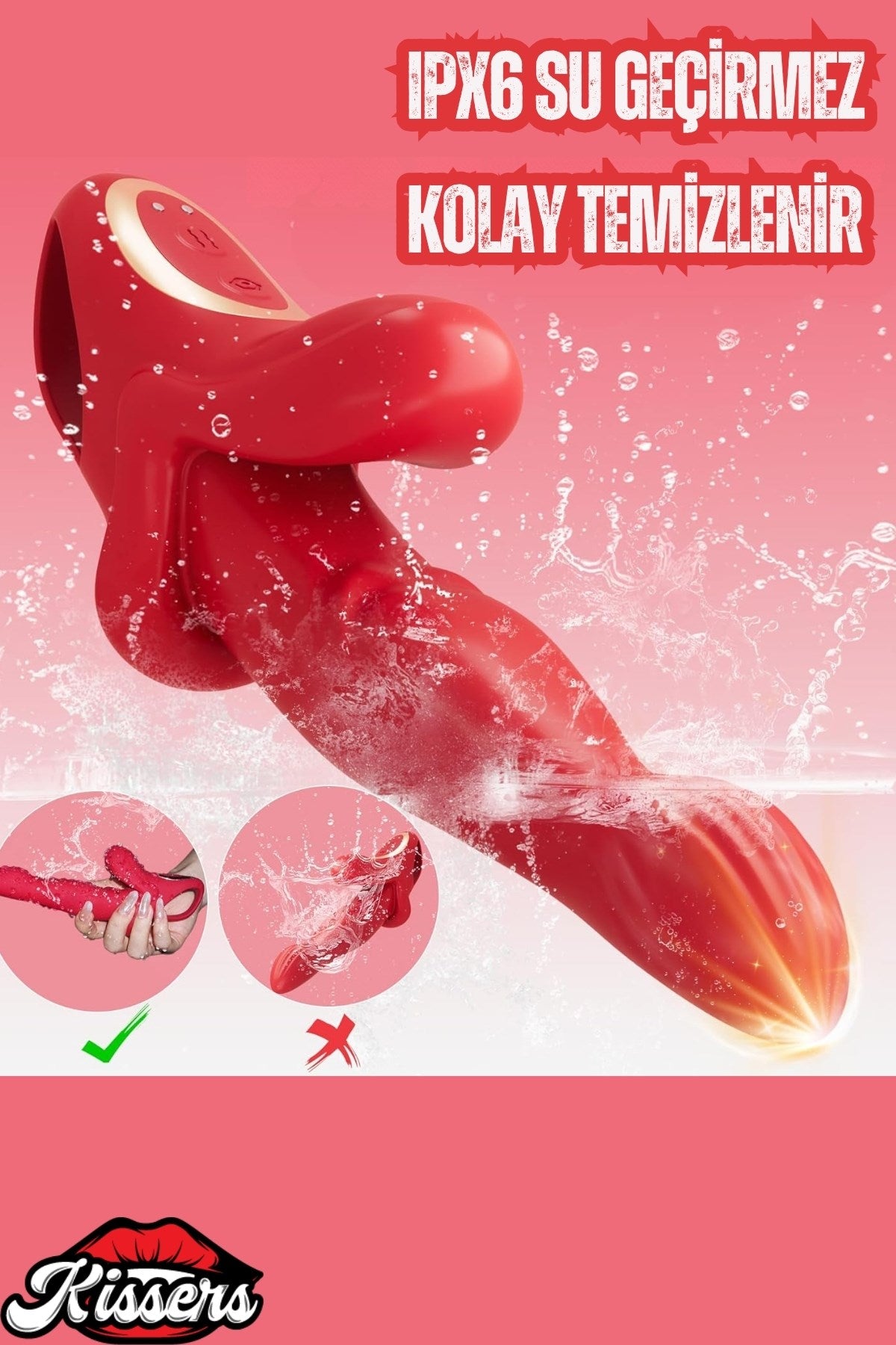 Parmak Tutamaçlı İleri Geri Hareketli Esnek Rotasyonlu Dudak Titreşimli Dildo Vibratör