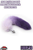 Paslanmaz Çelik Mor Uzun Kedi Kuyruklu Pürüzsüz Silver Fox Tail Metal Anal Butt Plug