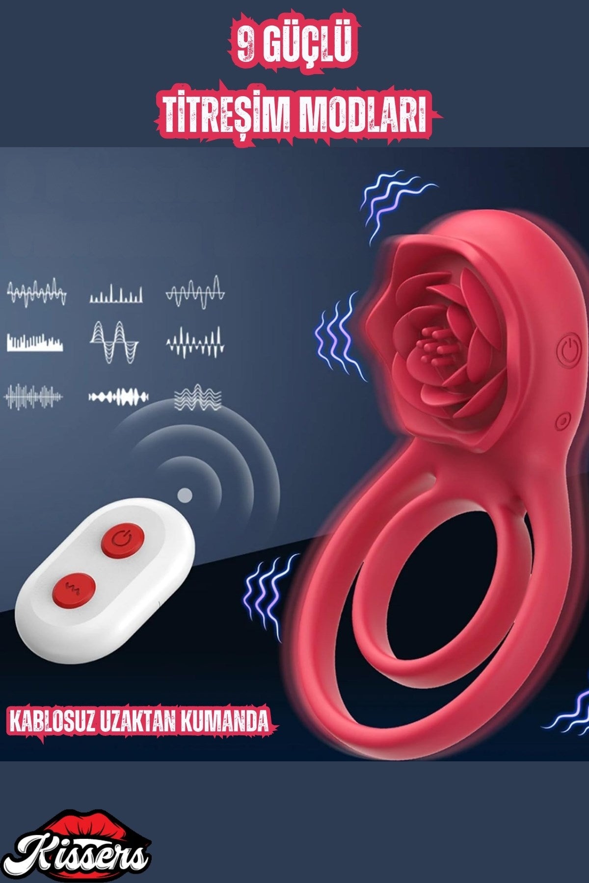 Şarjlı Kumandalı Klitoris G Nokta Vibratör Perine Uyarıcı Testis ve Penis Halkası