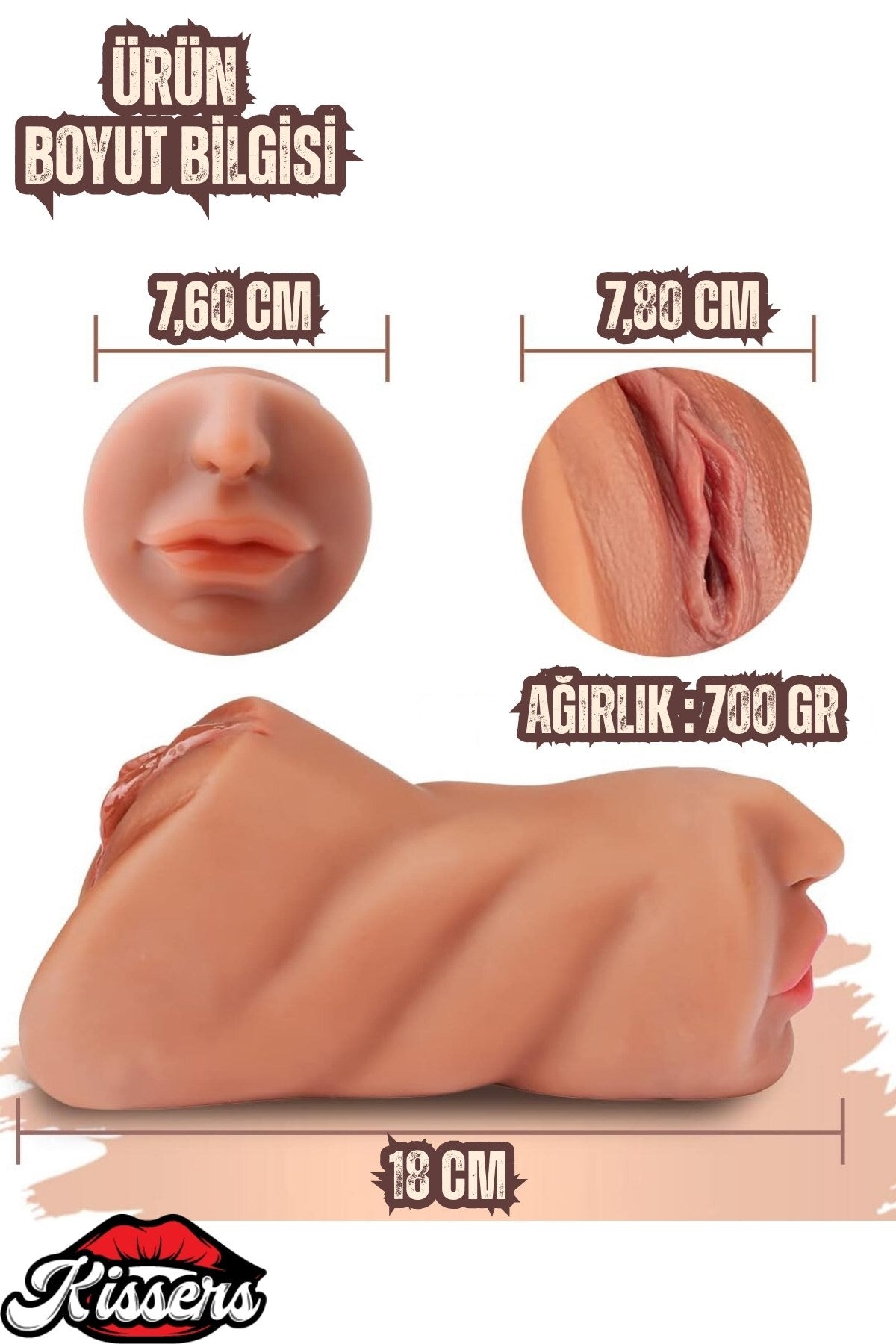 3 Girişli Oral Anal Vajina Girişli Titreşimli Cinsel Oyuncak Realistik Vajina Mastürbatör Melez