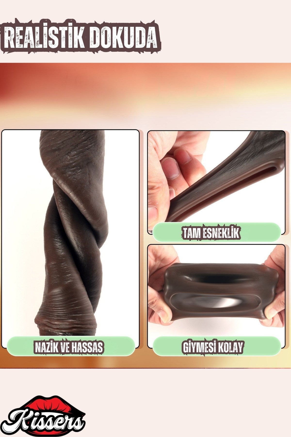 Ultra Gerçekçi Dokuda Damarlı Esnek Uyarıcılı Uzatmalı Dolgulu Testisli Penis Kılıfı