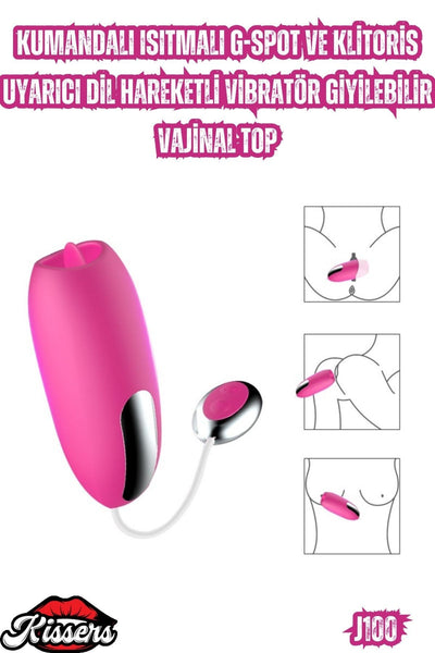 Kumandalı Isıtmalı G-Spot ve Klitoris Uyarıcı Dil Hareketli Vibratör Giyilebilir Vajinal Top