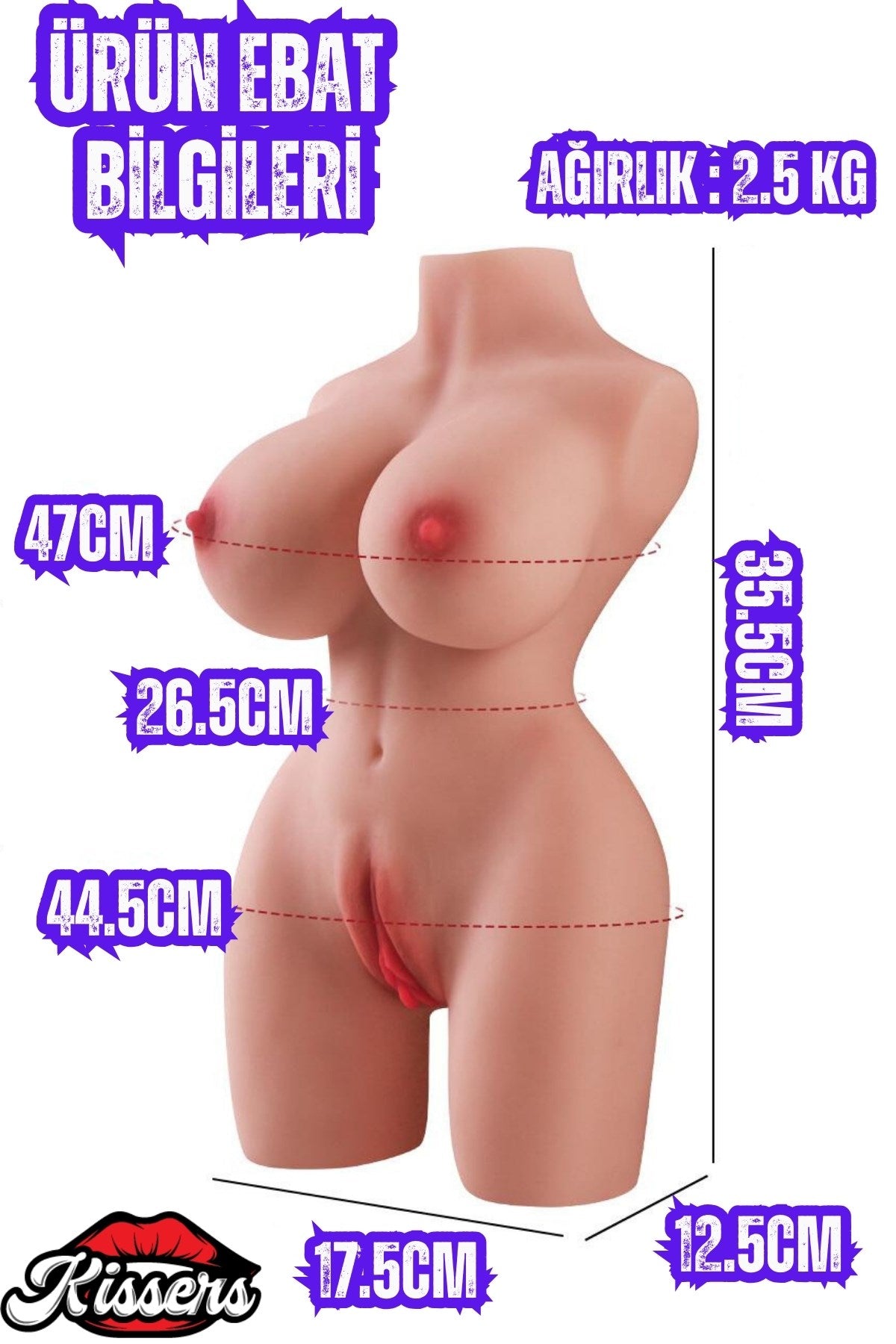 Oynar Bacak Çift Girişli Cinsel Oyuncak Anal Vajinal Mastürbatör Realistik Manken 3.1 Kg