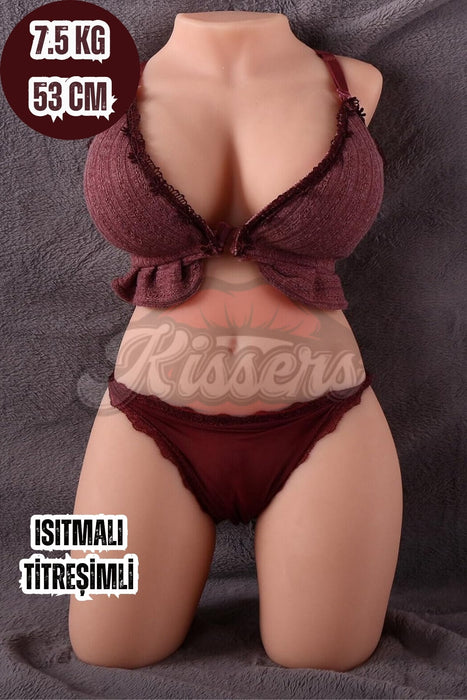 Gerçekçi Boyutlarda Yeni Nesil Isıtmalı Titreşimli Anal Vajina Mastürbatör Realistik Manken 7.5 kG