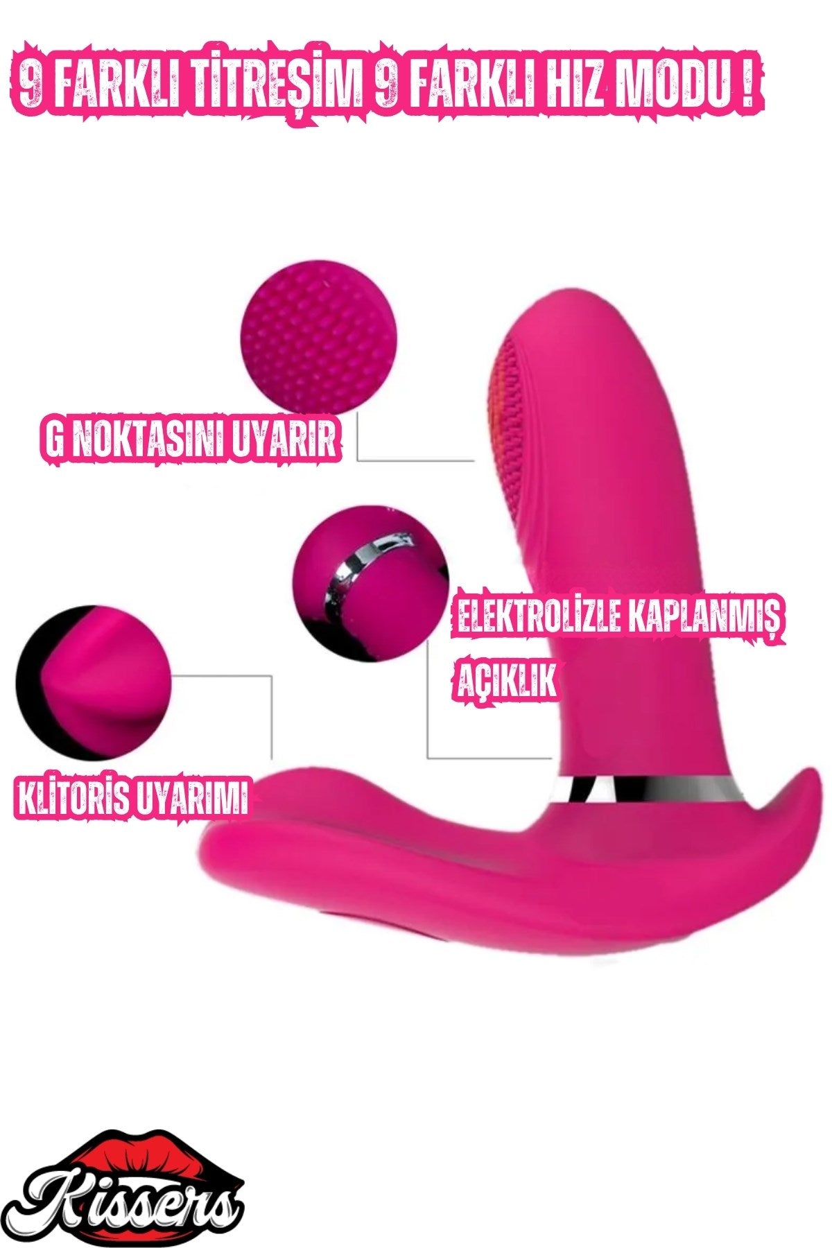 Kablosuz Uzaktan Kumandalı Isıtmalı Tırtıklı Titreşimli Giyilebilir 2'si 1 Arada Vibratör