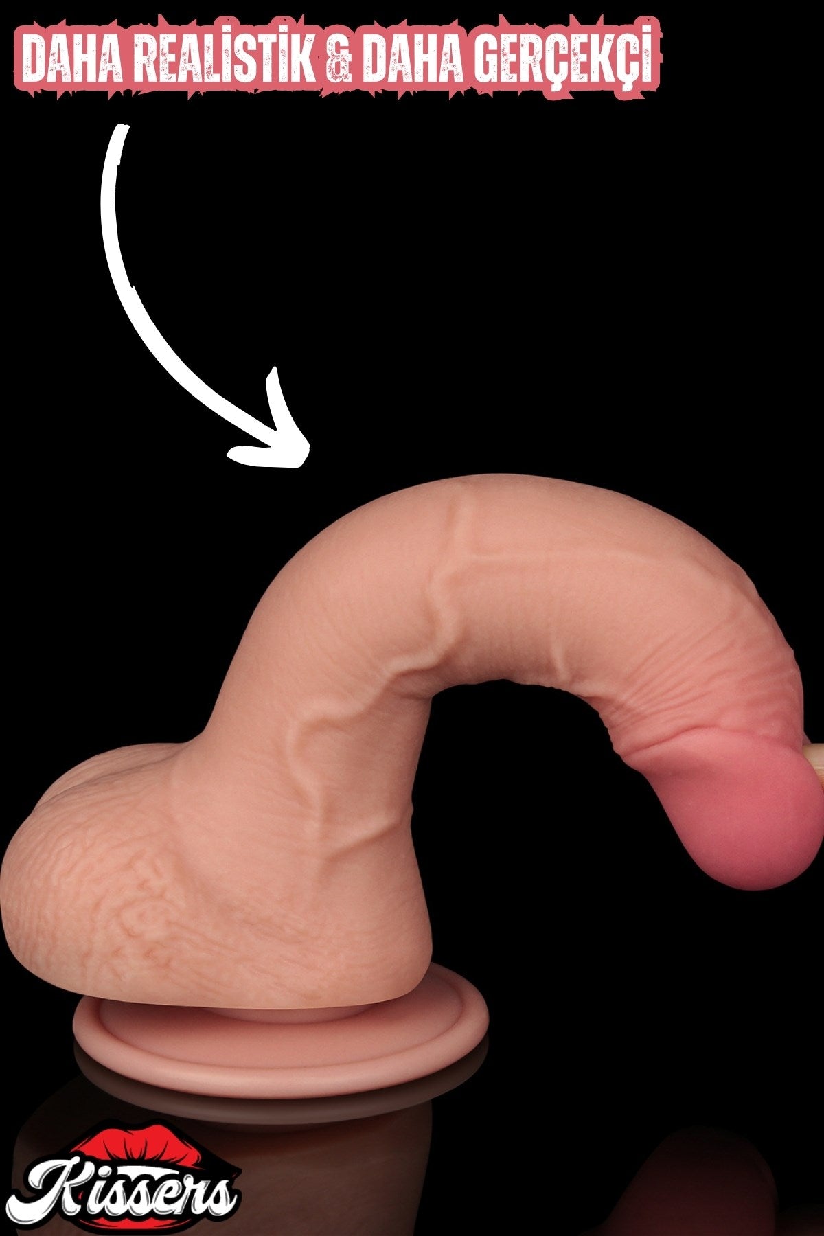 Çift Katmanlı Gerçekçi Kayar Deri Ultra Realistik Belden Bağlamalı Yapay Penis Dildo 20 Cm