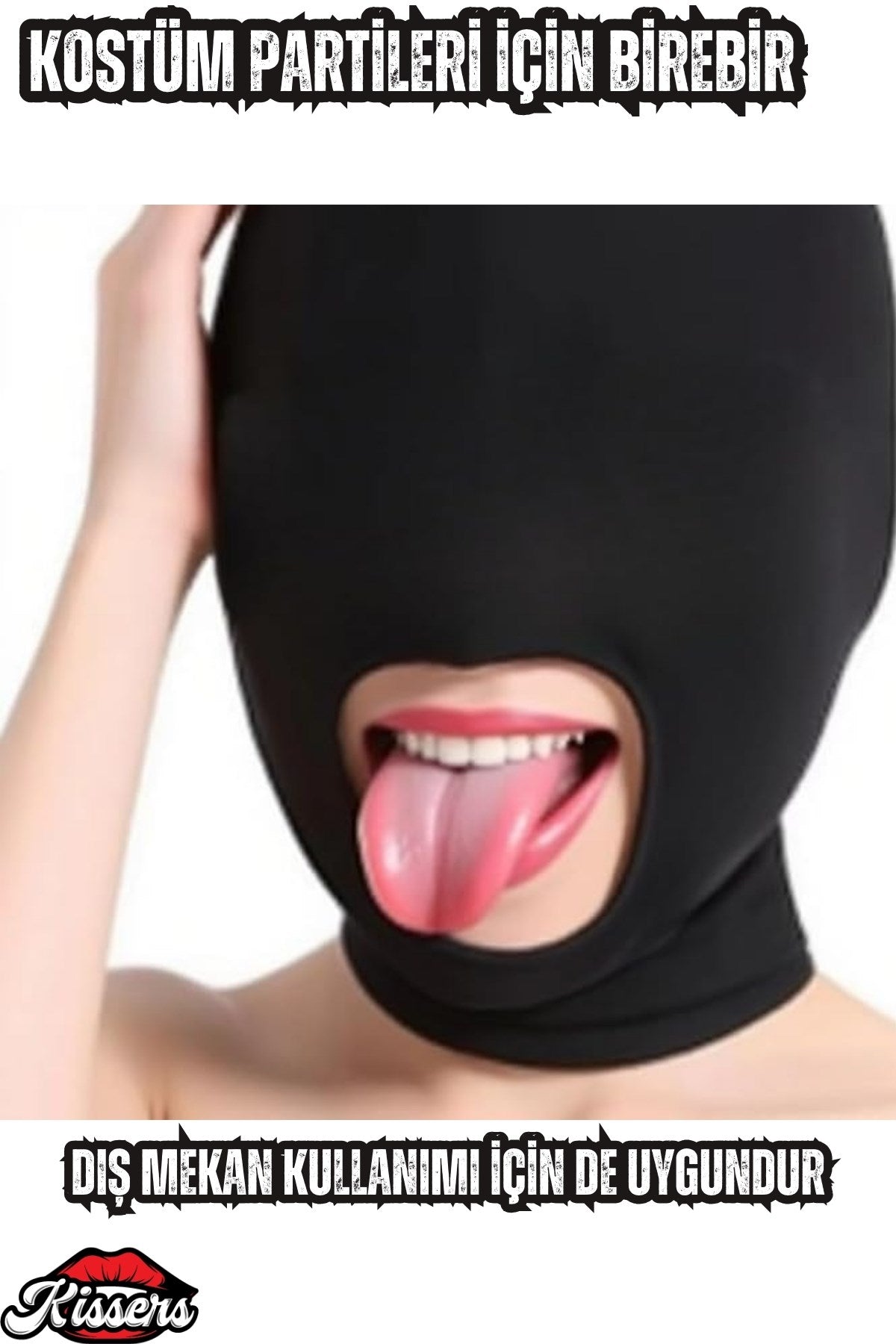 Full Face Kapalı Göz Delikli Ağız Oral Tam Yüz Fantezi Maske