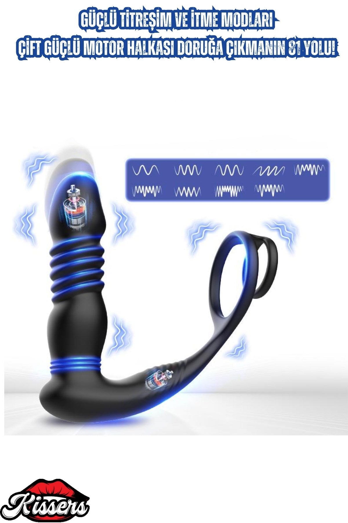 Şarjlı Uzaktan Kumandalı İleri Geri Hareketli Testis ve Penis Halkalı Perine Masaj Vibratör