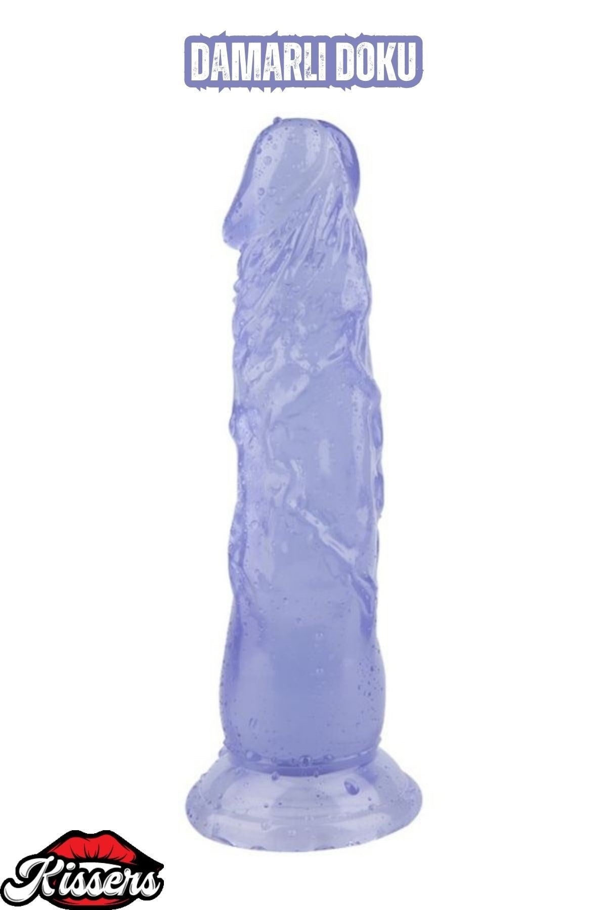 Ultra Realistik Damarlı Bükülebilir Vantuzlanabilir Jel Dokusunda Mavi Dildo Penis 20 Cm
