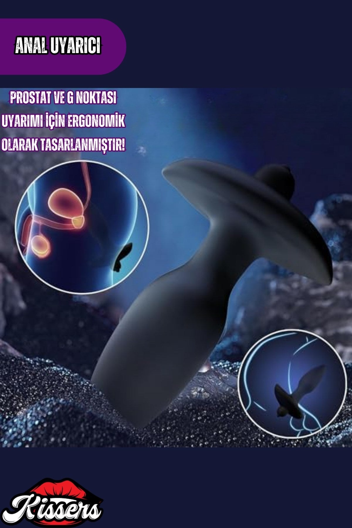 Özel Dokuda üçlü Titreşimli Prostat ve Anal Uyarıcı Vibratör Genişletici Açıcı Plug