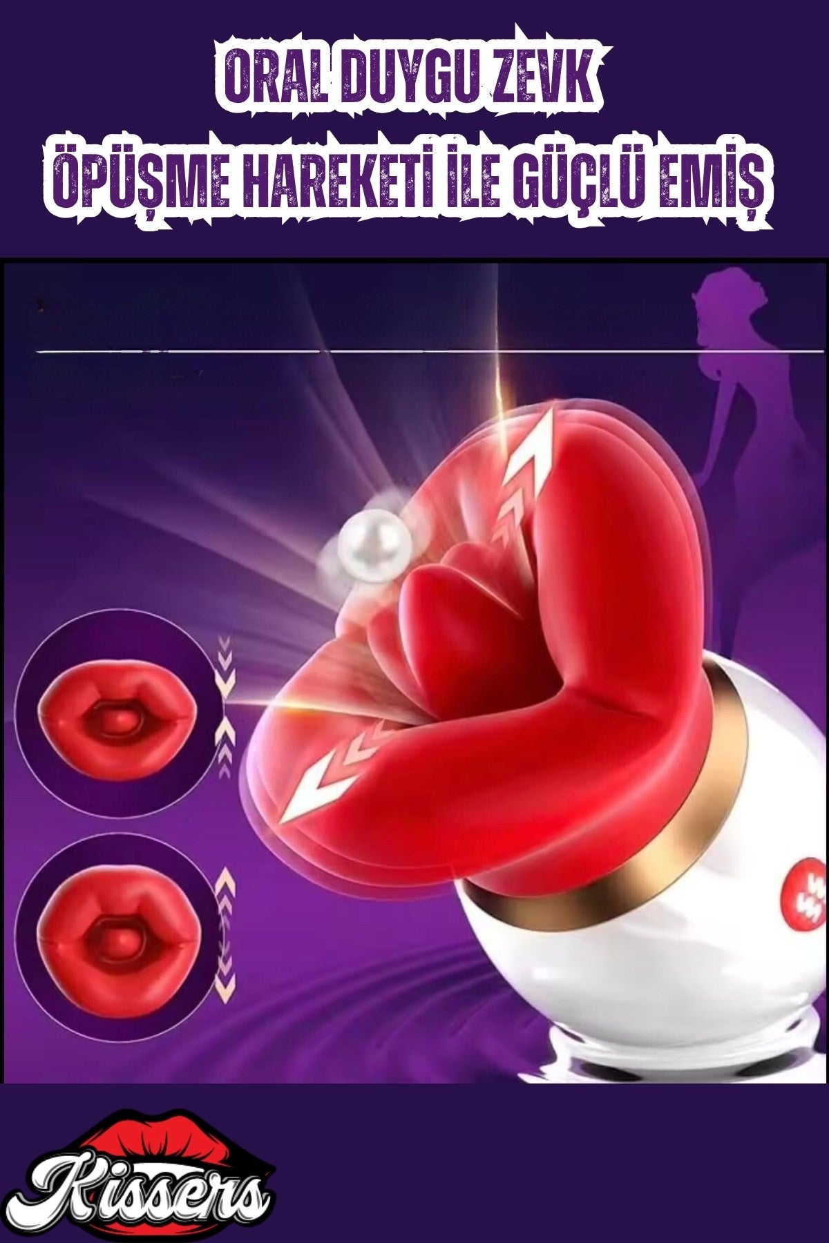 Cinsel Oyuncak Yalama Emişli Titreşimli 3'ü 1 Arada Yumuşak Dokuda Vibratör