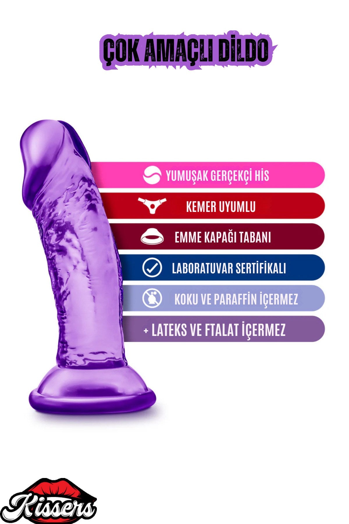 Vantuzlu Gerçekçi Realistik Damarlı Jel Penis Dildo 14,5 CM