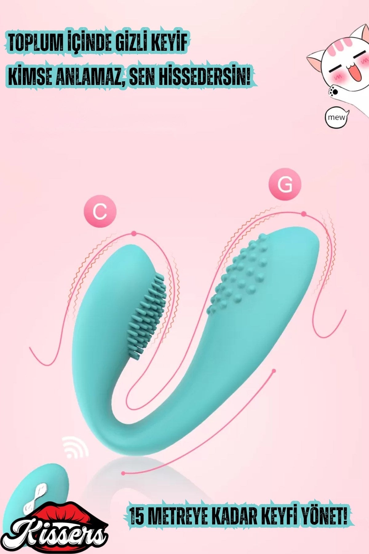 Uzaktan Kumandalı Giyilebilir Şarjlı Tırtıklı G Noktası Ve Klitoris Uyarıcılı 2'si 1 Arada Vibratör