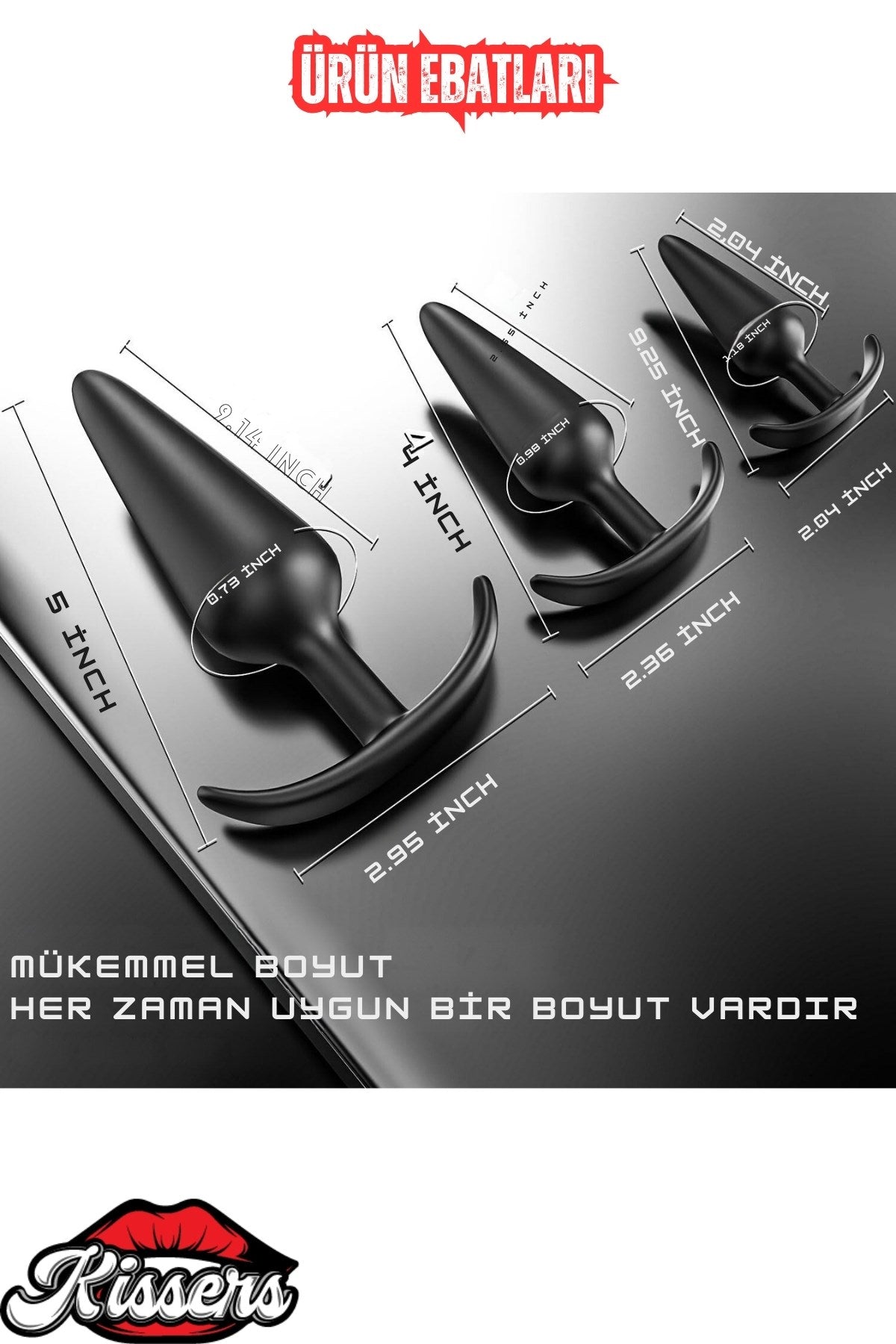 Cinsel Oyuncak Yeni ve İleri Seviye Kullanıcılar İçin Geniş Medikal Silikon Anal Plug Set 3'lü