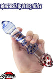 Çift Taraflı Kırılmaz Anal Vajinal G Noktası Uyarıcılı Tırtıklı Cam Dildo Anal Plug