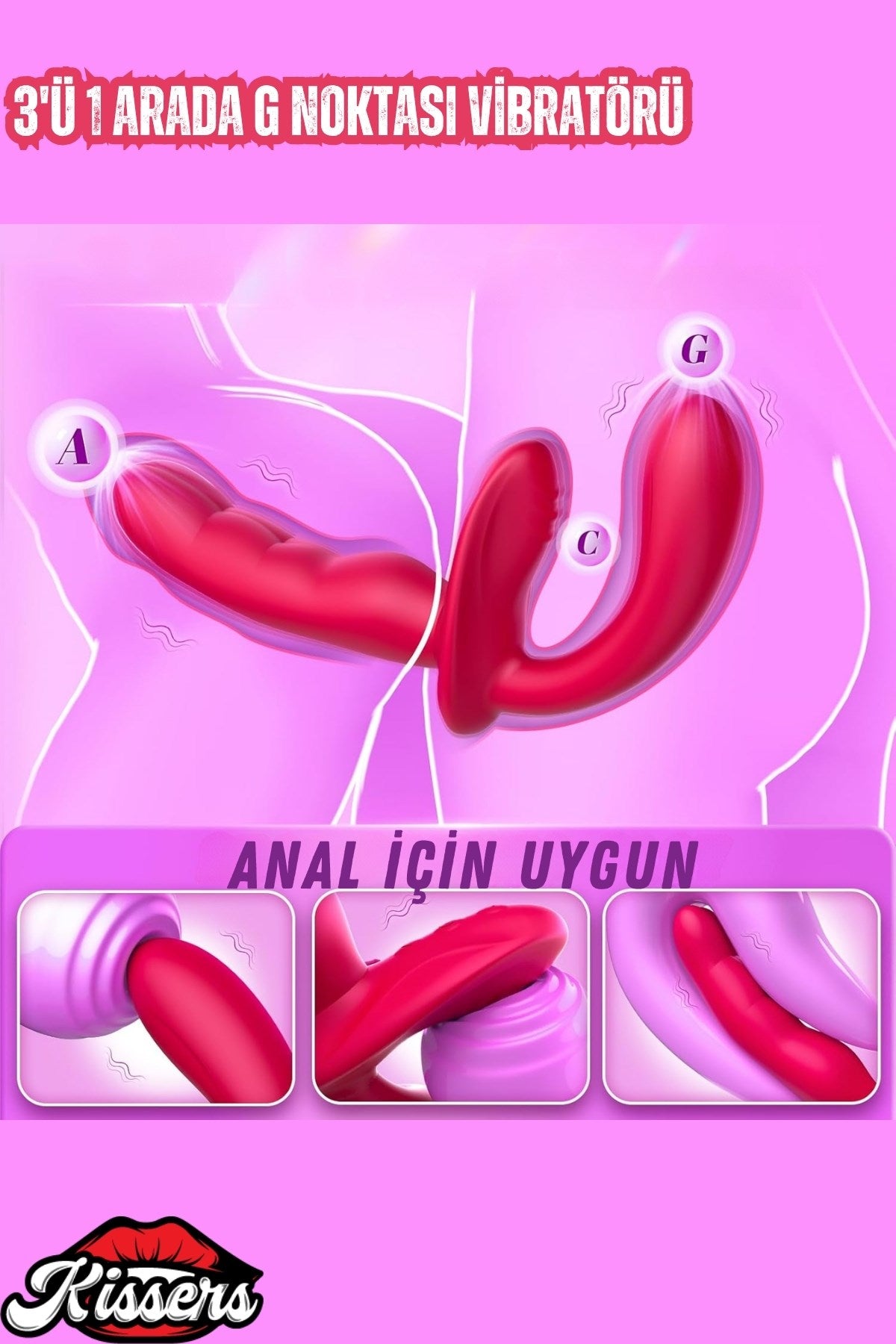 Uzaktan Kumandalı Çıkarılabilir G Noktası Ve Klitoris Uyarıcılı 3'ü1 Arada Titreşimli Vibratör