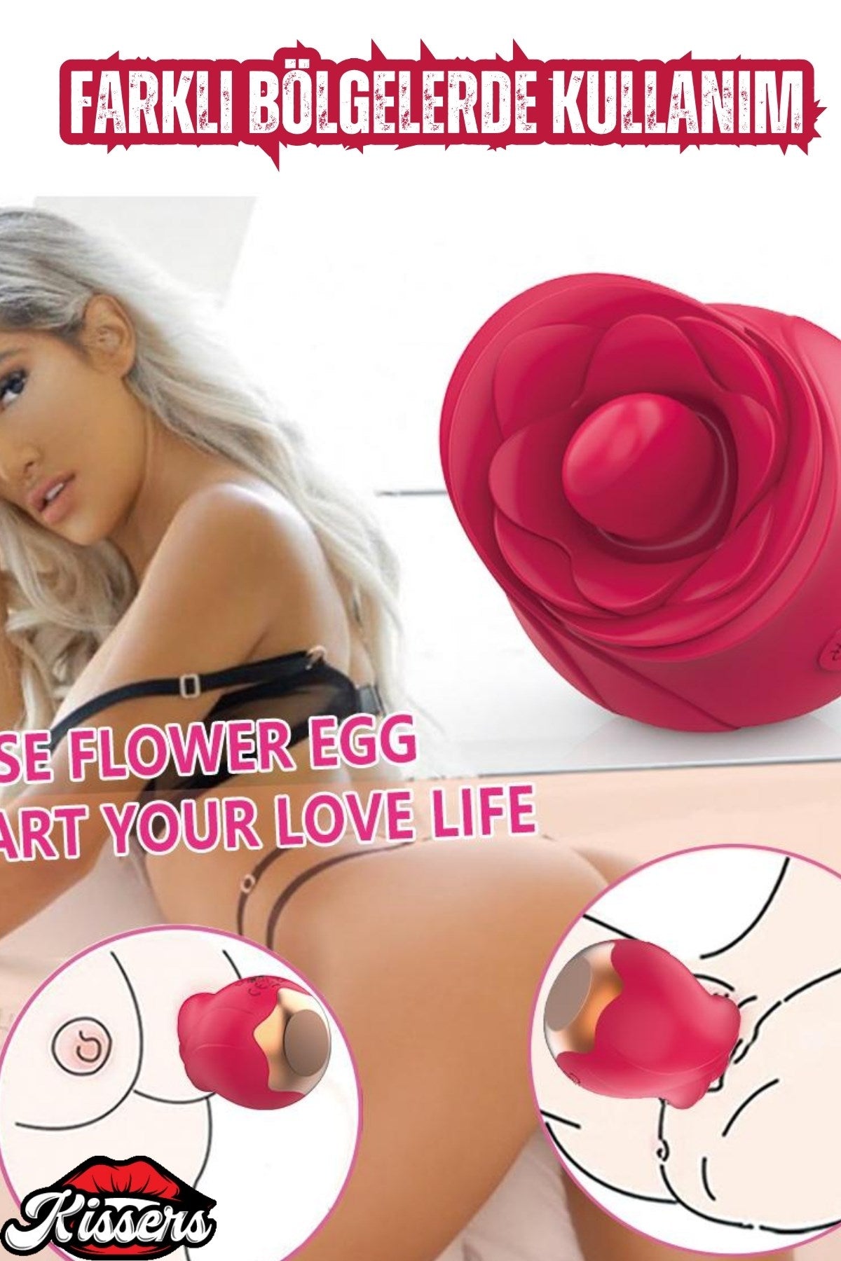 Rose Şarjlı Yeni Nesil Güçlü Titreşim Dil Yalama Hareketli Klitoris Uyarıcı Gül Vibratör