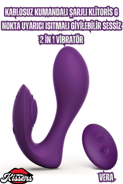 Kablosuz Kumandalı Şarjlı Klitoris G Nokta Uyarıcı Isıtmalı Giyilebilir Sessiz 2 in 1 Vibratör