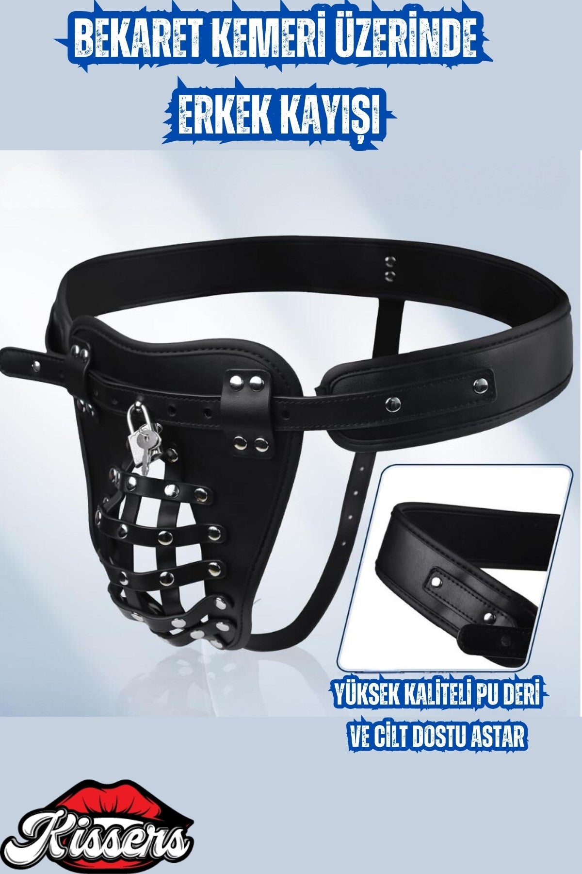 Bsdm Kemerli Penis Esaret Kafesi Nefes Alabilir Ayarlanabilir Askılı Deri Külot Bekaret Penis Kilidi