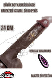 Uzaktan Kumandalı Isıtmalı Ileri Geri Hareketli Rotasyonlu Realistik Zenci Penis Dildo 25 Cm