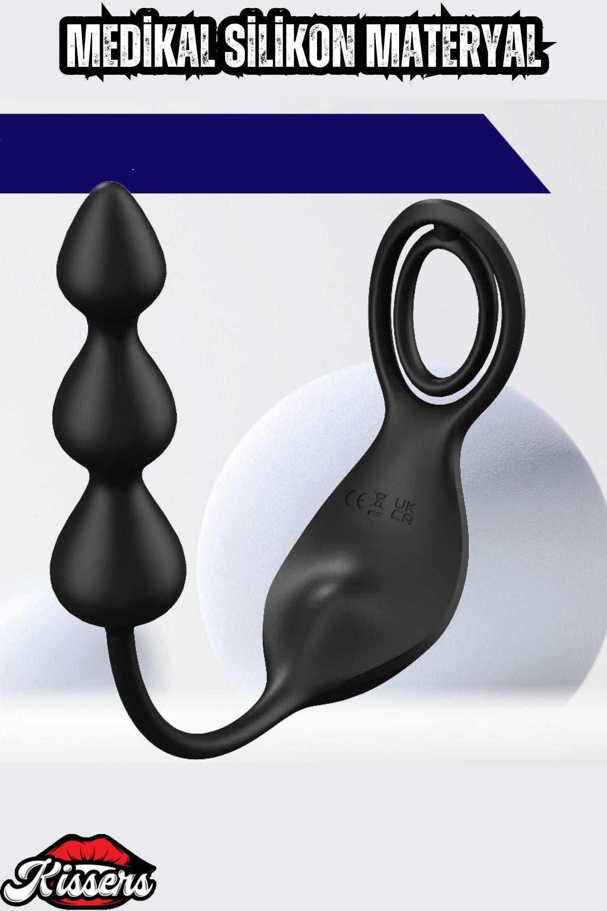 Colin Şarjlı Uzaktan Kontrol Testis ve Penis Halkalı Boncuk Uyarıcı Anal Vibratör