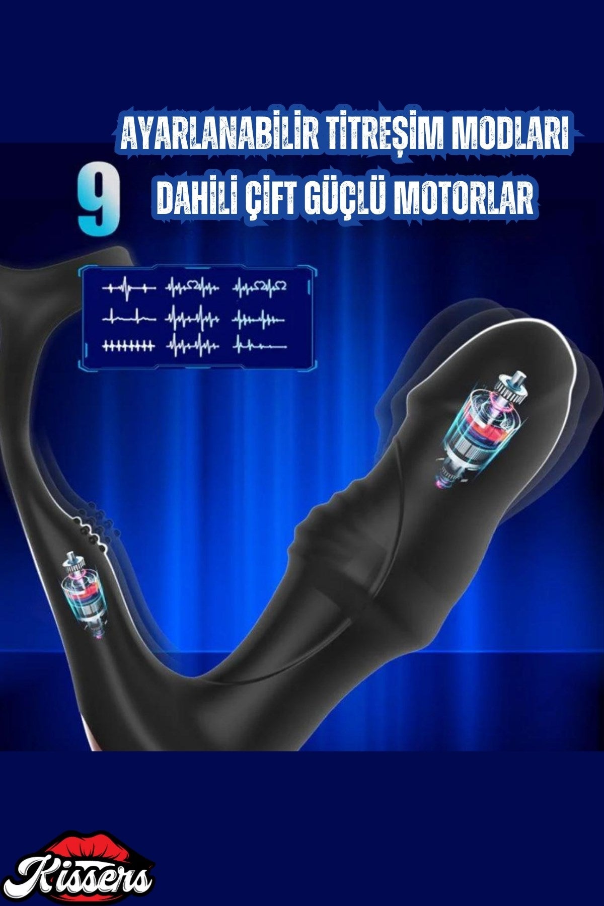 Şarjlı Testis Penis Halkalı Dalga ve İleri Geri Hareketli Titreşimli Perine Uyarıcı Vibratör