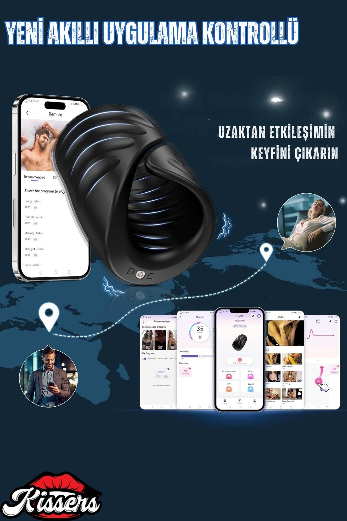 Telefon Kontrollü Güçlü Titreşimli Titreşimli Erkek Ereksiyon Masaj Aleti Otomatik Mastürbatör