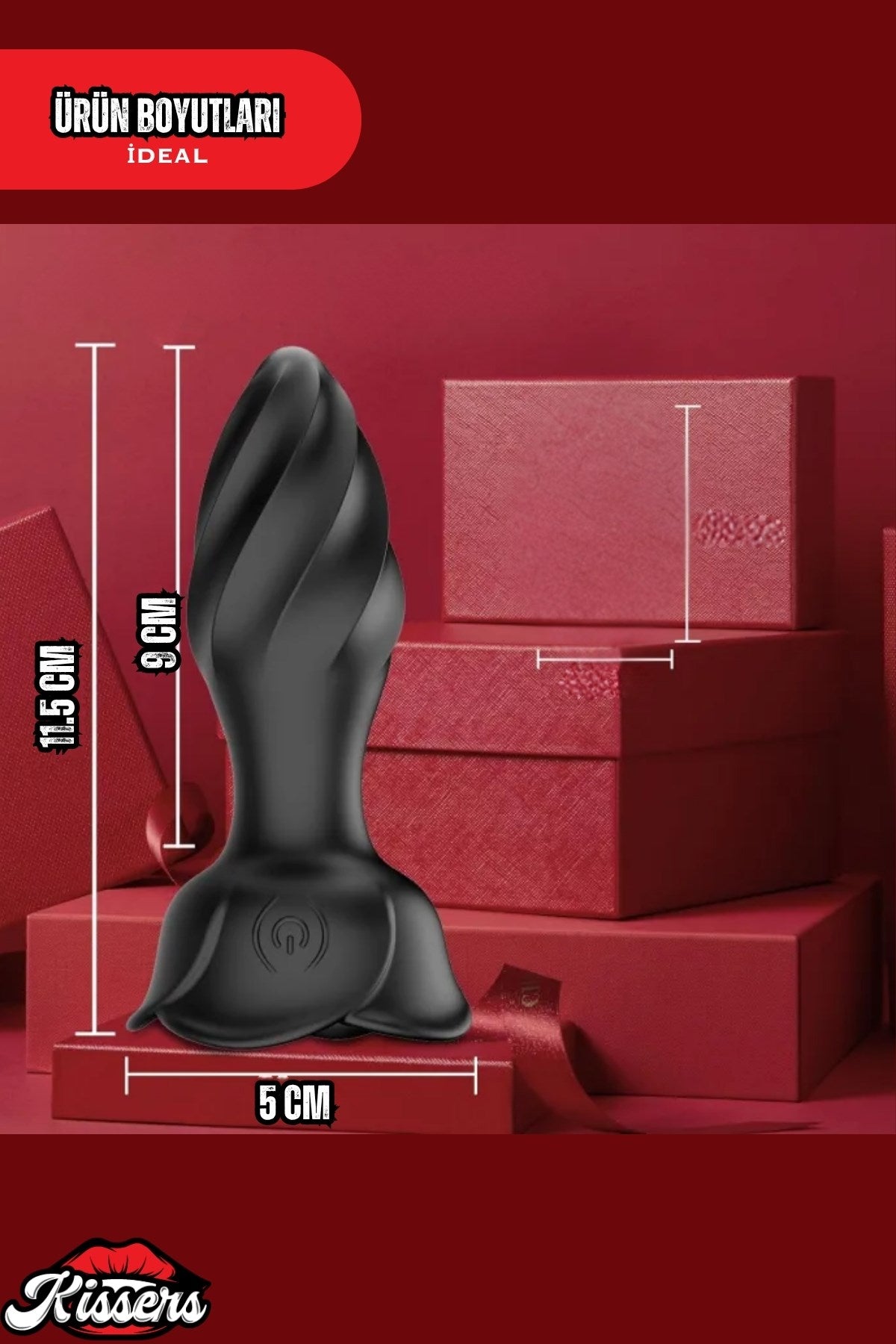 Titreşim Modlu Sprial Tasarımlı Şarjlı Titreşim Modlu Anal Uyarıcı Anal Plug Tıkaç