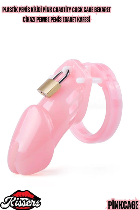 Bsdm Plastik Penis Kilidi Pink Chastity Cock Cage Bekaret Cihazı Pembe Penis Esaret Kafesi
