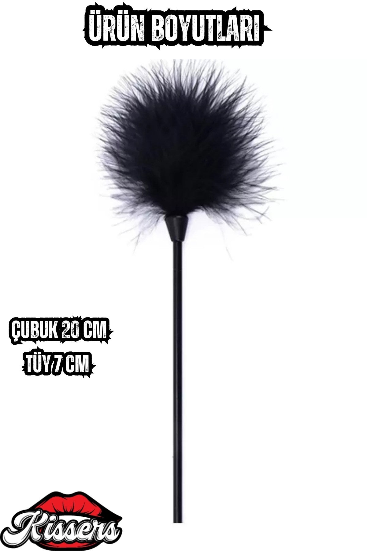 Fetish Beginner Gıdıklayıcı Masaj Fetiş Tüyü - Siyah: 20 Cm