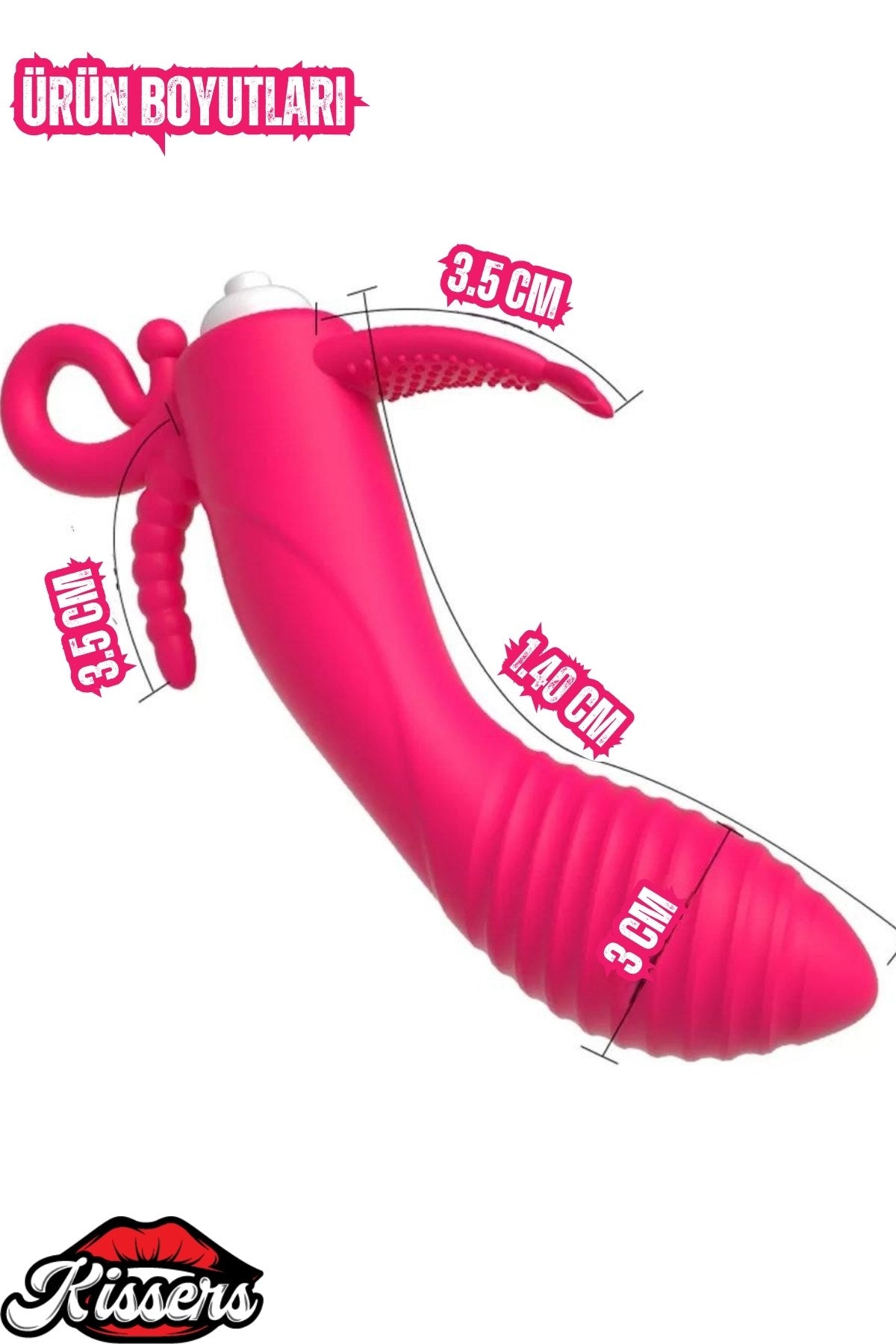 Anal Vajinal Kullanım G Noktası Klitoris Uyarıcılı 3'ü 1 Arada Titreşimli Vibratör