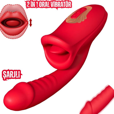Şarjlı Klitoris Uyarıcı Dil Dudak Hareketli G Nokta Uyarıcı Güçlü Titreşimli Oral Vibratör