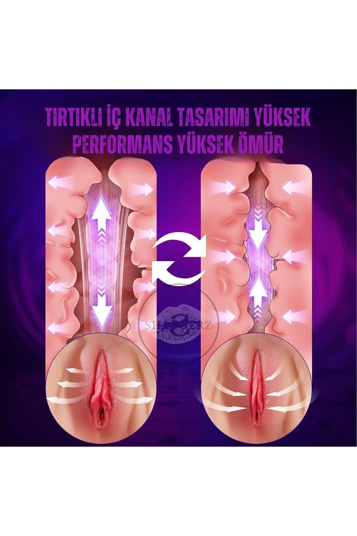 Yeni Nesil İleri Geri Hareketli Titreşim Modlu Vajina Kalça Realistik Manken Mastürbator 5.5 Kg