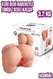 İleri Geri Hareketli Emişli Anal Vajina Girişli Sesli Suni Kalça Titreşimli Mastürbatör 3.2 Kg