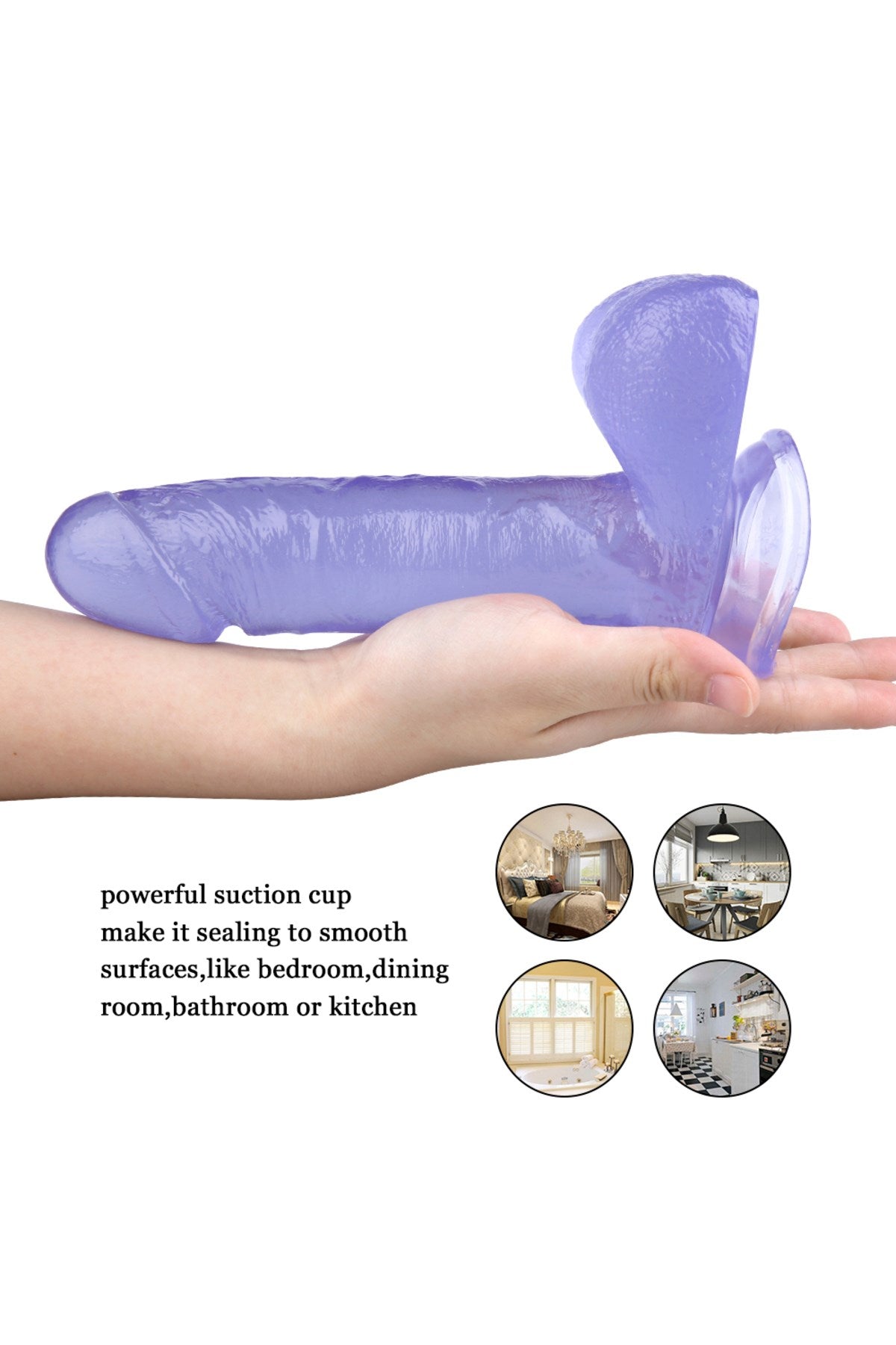 Ultra Realistik Eğilip Bükülebilir G Noktası Ve Klitoris Uyarıcı Jel Mor Penis Dildo 21 Cm