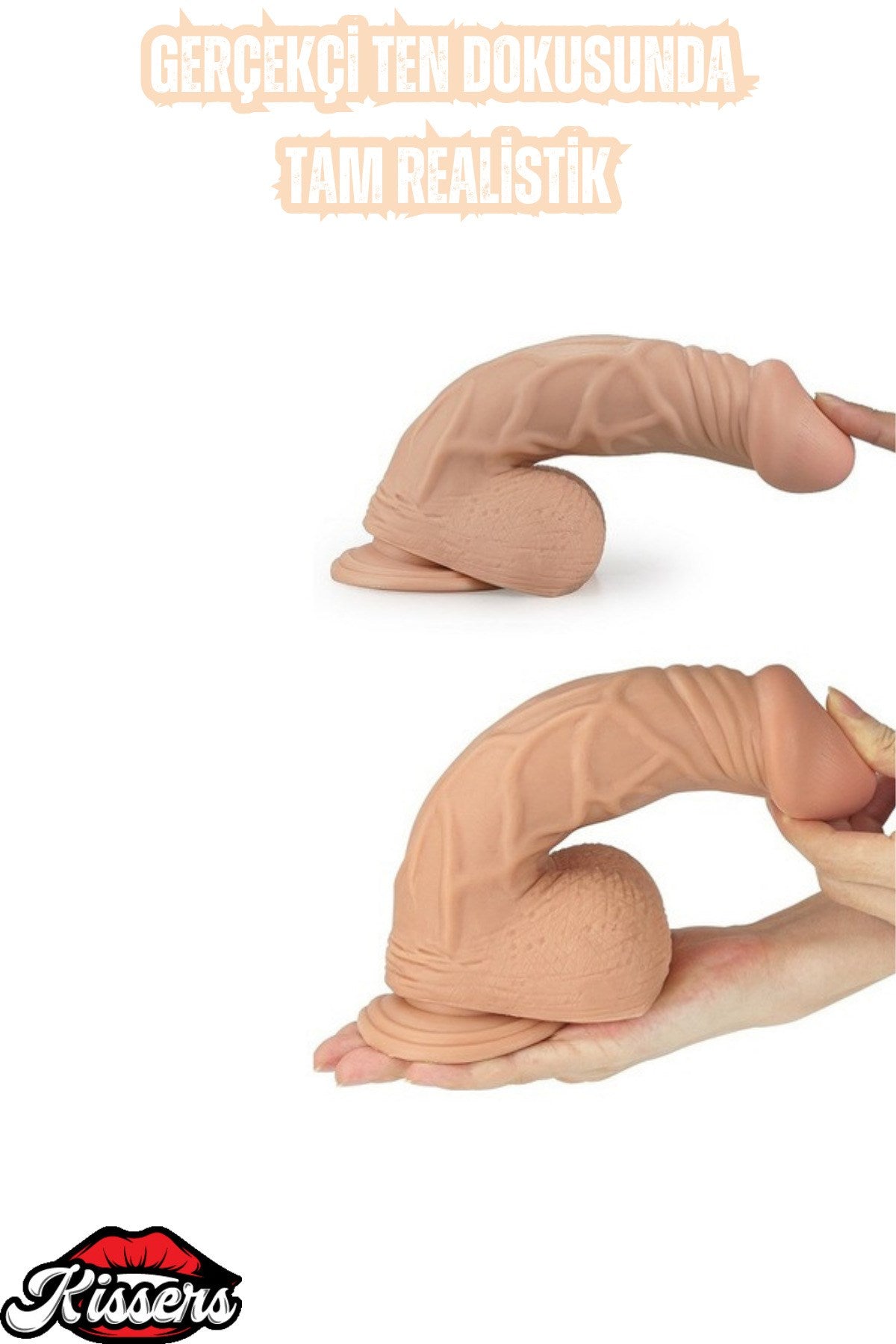 Tam Realistik Vantuzlu Gerçekçi Yapay Dildo Penis 21 Cm