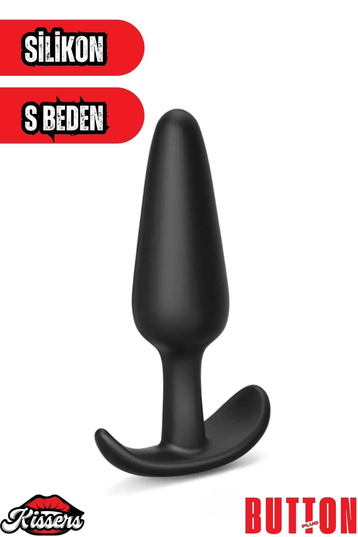 Yeni ve İleri Seviye Kullanıcılar İçin Geniş Tabanlı Siyah Silikon Anal Butt Plug 5 Cm