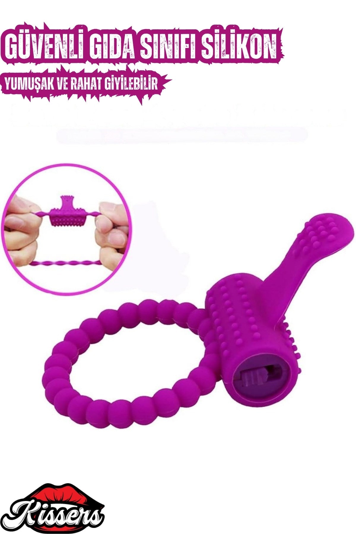 Geç Boşalma Önleyici Noktalı Tırtıklı Klitoris Uyarıcılı Penis Halkası