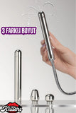 3 Farklı Başlıklı Cilde Zarar Vermeyen Medikal Metal Anal Temizleyici Duş Lavman Seti