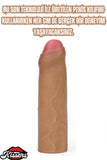 4.5 CM 17 CM Dolgulu Premium Sünnetsiz Silikon Melez Testissiz Penis Kılıfı