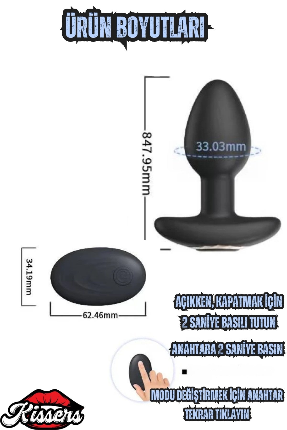 Kablosuz Kumandalı Titreşimli Silikon Anal Butt Plug Uyarıcılı Masaj Vibratör
