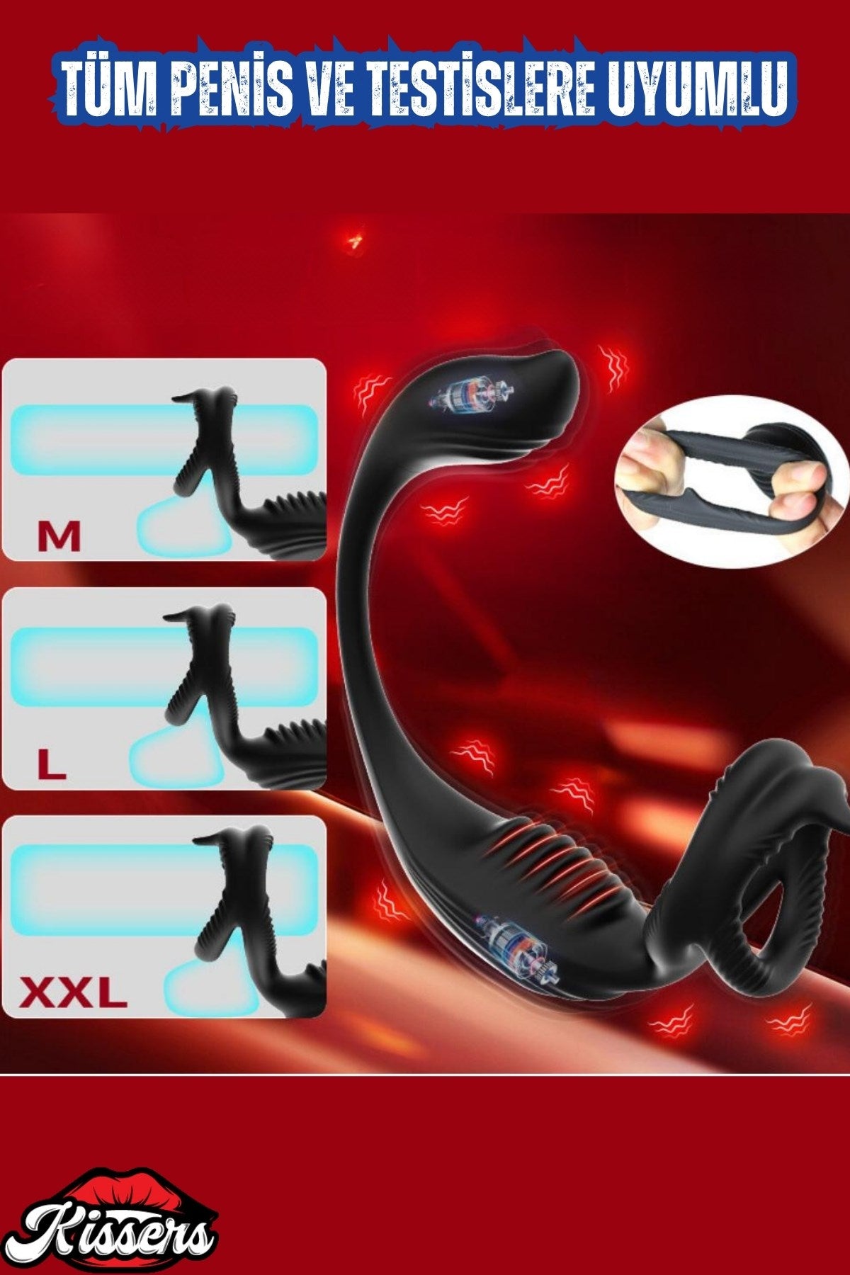 Şarjlı Testis ve Penis Halkalı Güçlü Titreşimli Çift Motorlu Perine ve Uyarıcı Vibratör