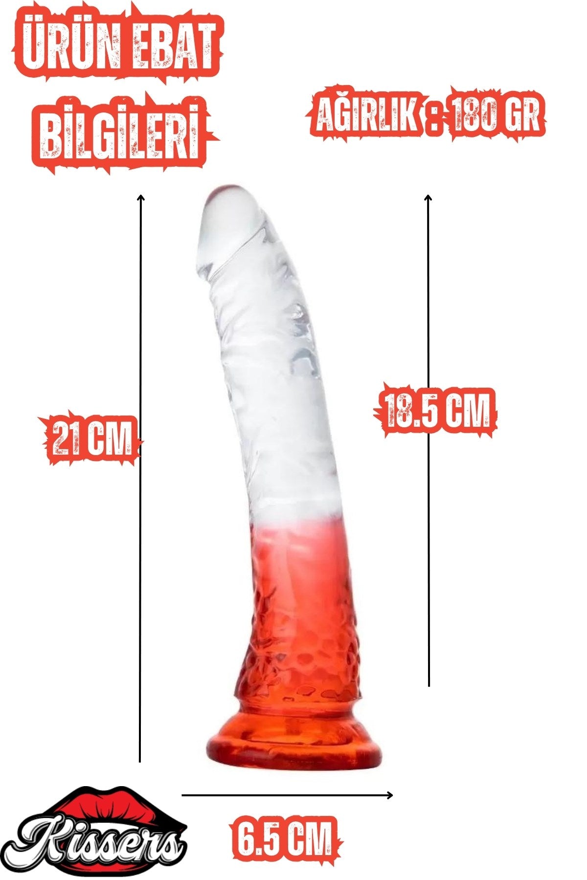 Şeffaf Jel Dokusunda Testissiz Damarlı Belden Bağlamalı Lüx Kemerli Realistik Penis Dildo 20 Cm