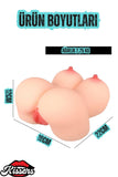 Anal Vajina Çift Girişli Titreşimli Isıtmalı Realistik Kalça Göğüs Mastürbatör 2.3 KG