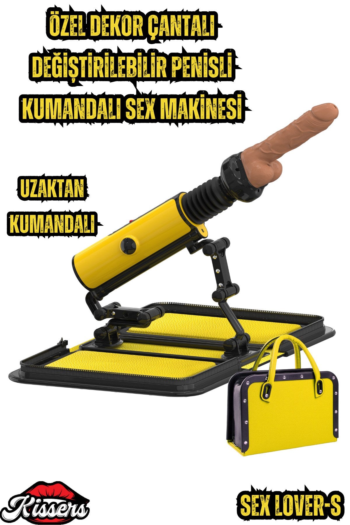 Özel Dekor Salı Çantalı Değiştirilebilir Penisli Uzaktan Kumandalı Sex Makinesi